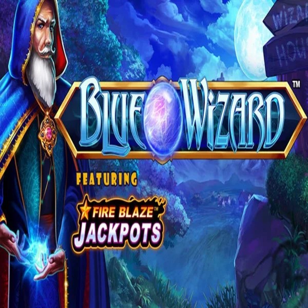 Blue Wizard Fire Blaze Jackpots game by Rarestone Gaming – logo hosted on SlotHub Casino